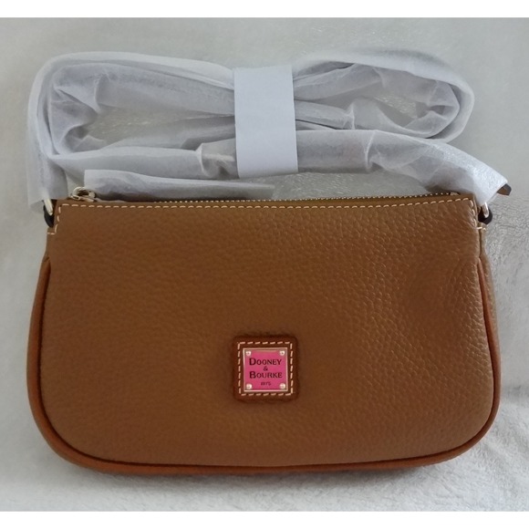 Dooney & Bourke Lexington Pebble Leather Crossbody Bag Purse Caramel Brown NWT - Picture 2 of 8